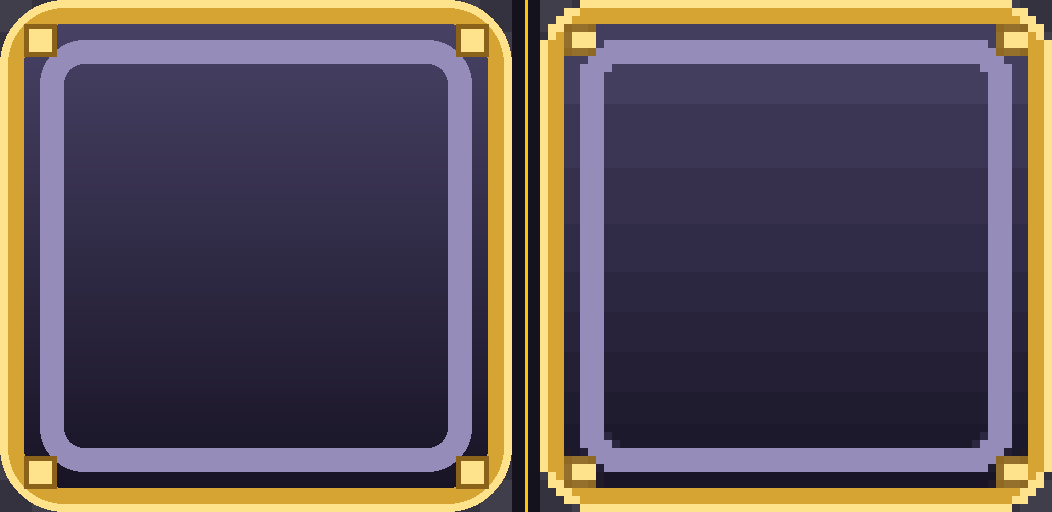 UI panel sheet before and after conversion, 9-slice borders preserved