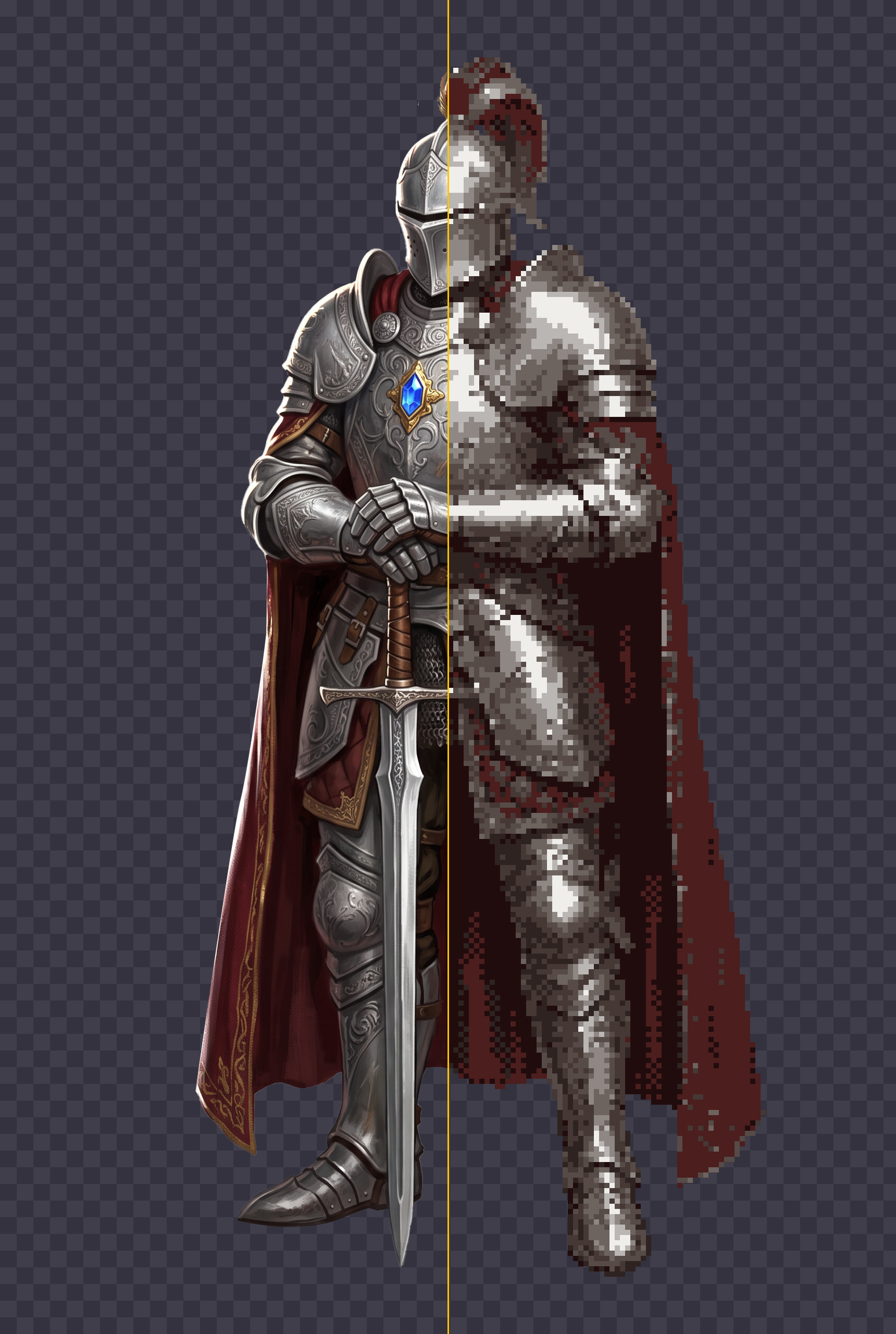 Character rebuilt from a ten color automatic palette