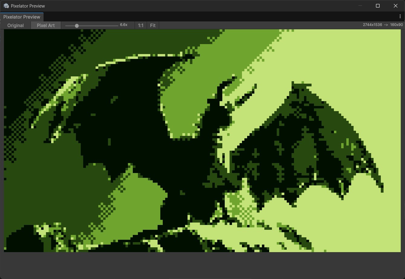 Pop Out opens a resizable window with Fit, 1:1 and Ctrl+scroll zoom for pixel-level inspection.